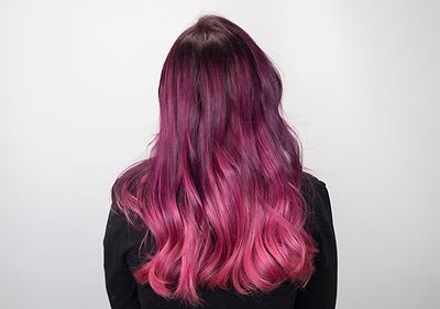 01412 pink Haare Frau groß Dutt 