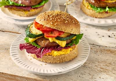 Orientalischer Burger mit veganem Patty-image