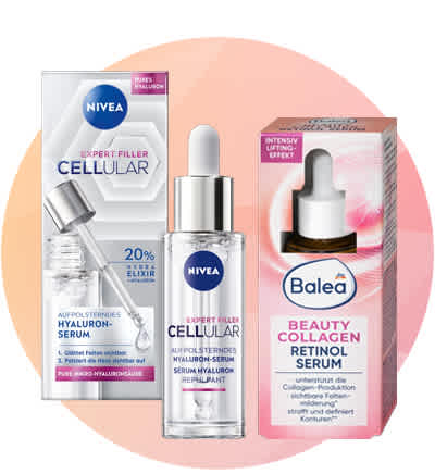 Nivea Expert Filler Cellular und Balea Beauty Collagen Retinol Serum