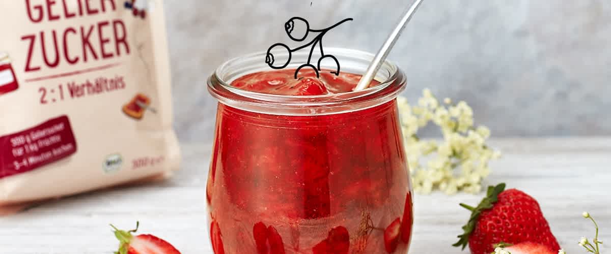 Erdbeer-Holunder-Konfitüre Rezept | dm.at