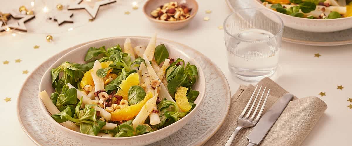 Feldsalat mit Schwarzwurzeln, Orangen-Vanille-Vinaigrette ...