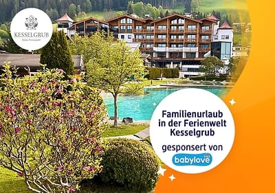 Gewinn beim Glücksrad “Baby & Kind”: Einen Reisegutschein für ein Familienhotel
