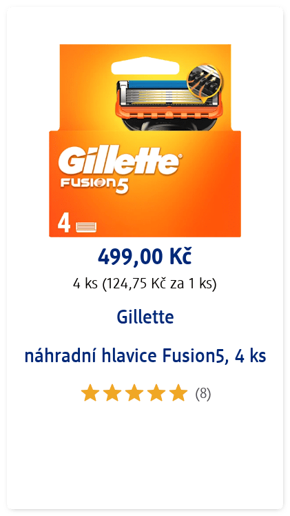 Gillette náhradní hlavice Fusion5, 4 ks