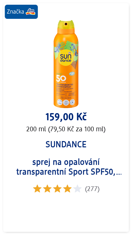 SUNDANCE transparentní sprej na opalování Sport OF50, 200 ml