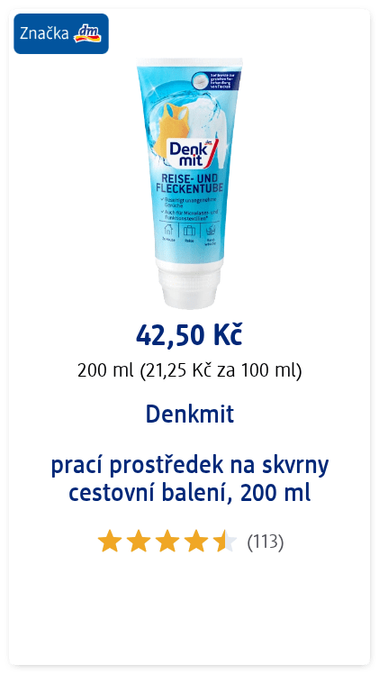 Denkmit prací prostředek na skvrny cestovní balení, 200 ml