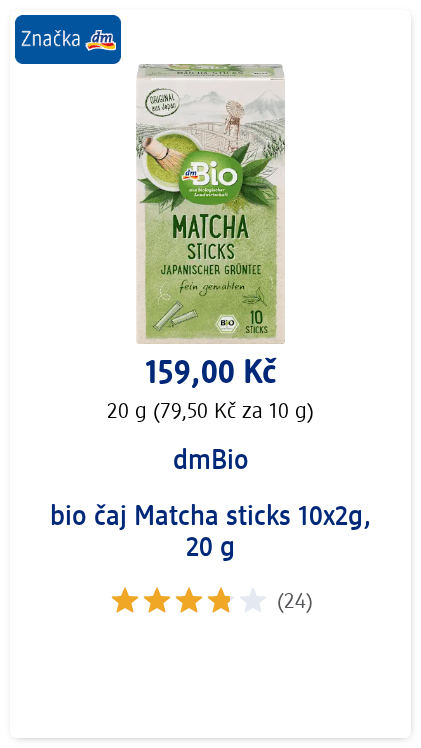 bio čaj Matcha sticks 10x2g, 20 g