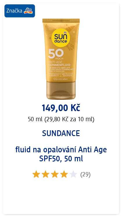 SUNDANCE fluid na opalování Anti Age OF50, 50 ml