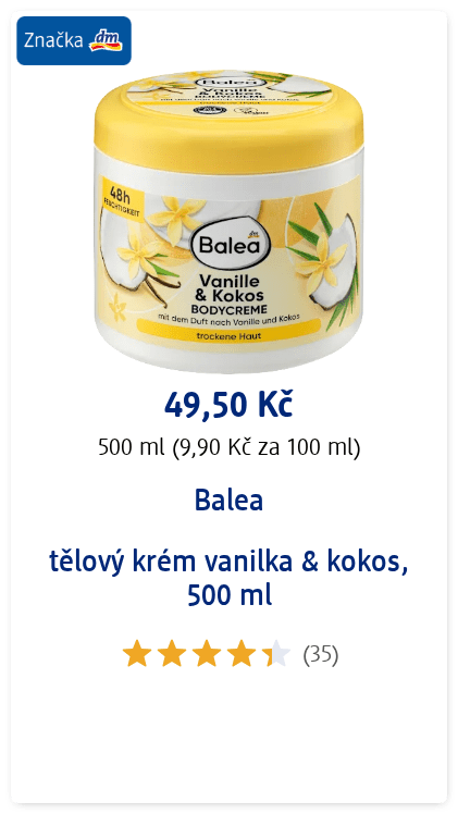tělový krém vanilka & kokos, 500 ml