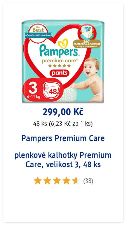 Pampers Premium Care plenkové kalhotky Premium Care, velikost 3, 48 ks