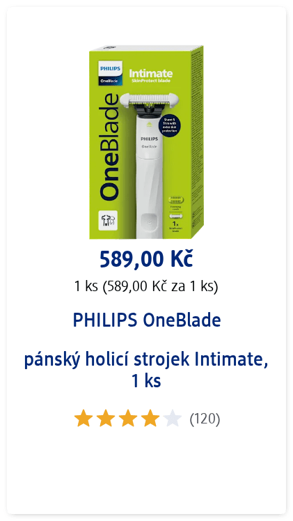 PHILIPS OneBlade pánský holicí strojek Intimate, 1 ks
