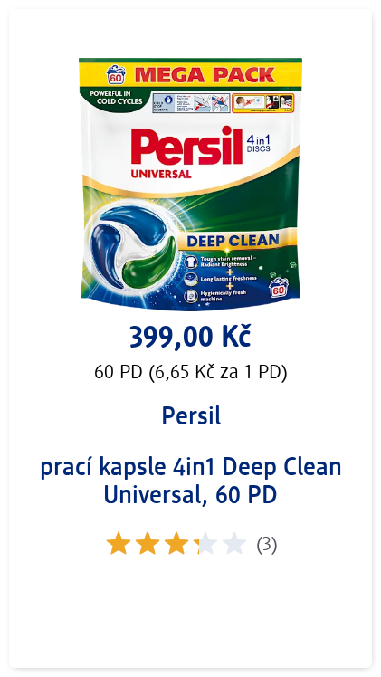 prací kapsle 4in1 Deep Clean Universal, 60 PD