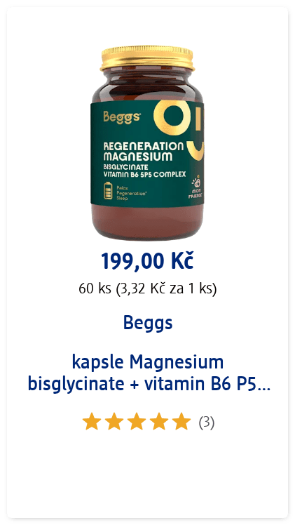 kapsle Magnesium bisglycinate + vitamin B6 P5P Complex, 60 ks