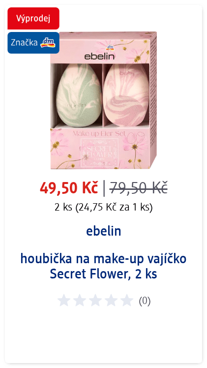 houbička na make-up vajíčko Secret Flower, 2 ks