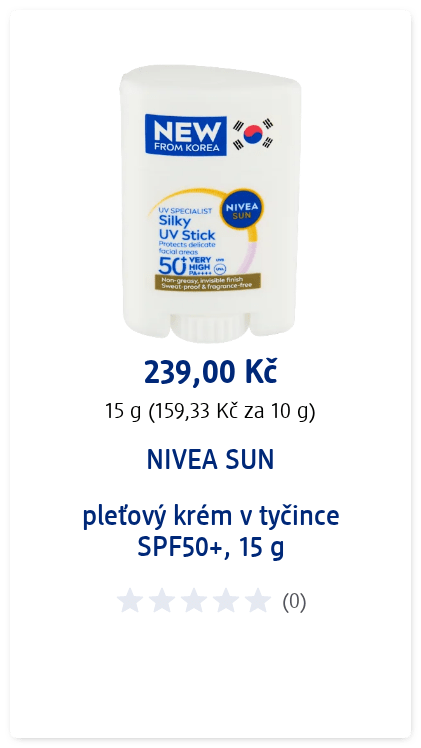 NIVEA SUN pleťový krém v tyčince SPF50+, 15 g