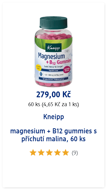 magnesium + B12 gummies s příchutí malina, 60 ks