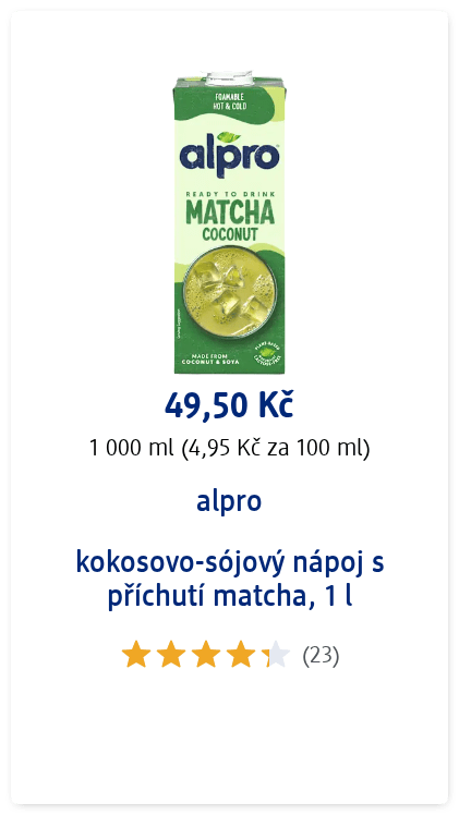 kokosovo-sójový nápoj s příchutí matcha, 1 l