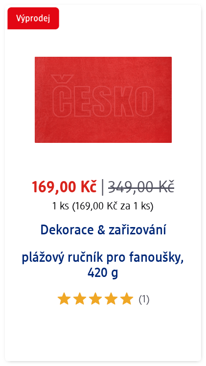 plážový ručník pro fanoušky, 420 g