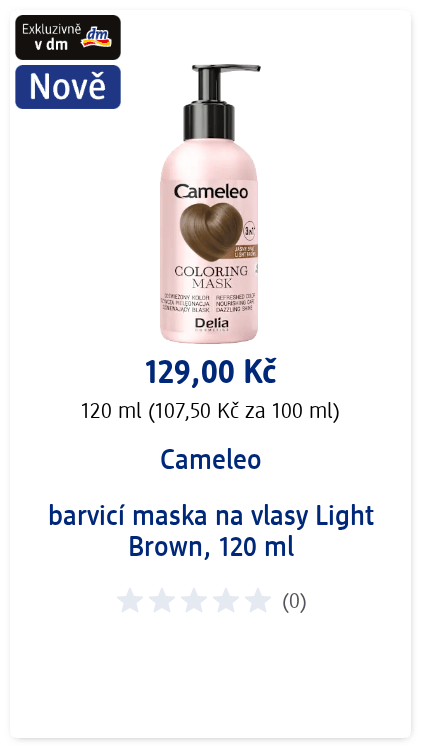 barvicí maska na vlasy Light Brown, 120 ml