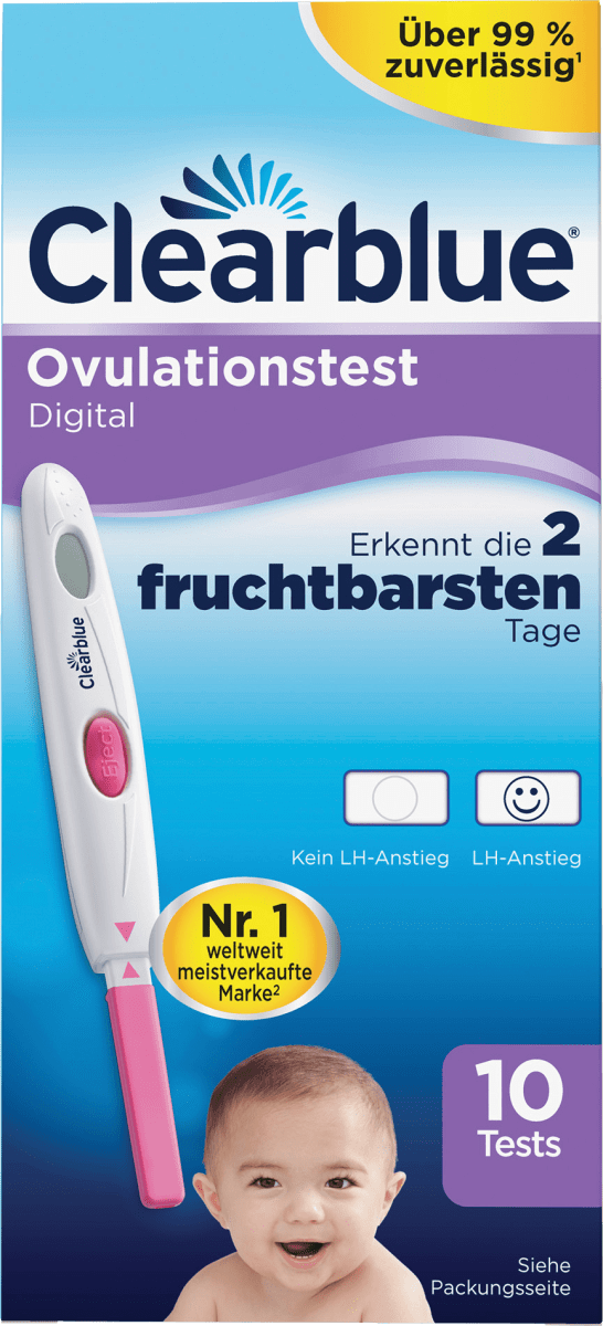 10 Stück Teststäbchen Pack 5 Markentests Clearblue Digital Ovulationstest 