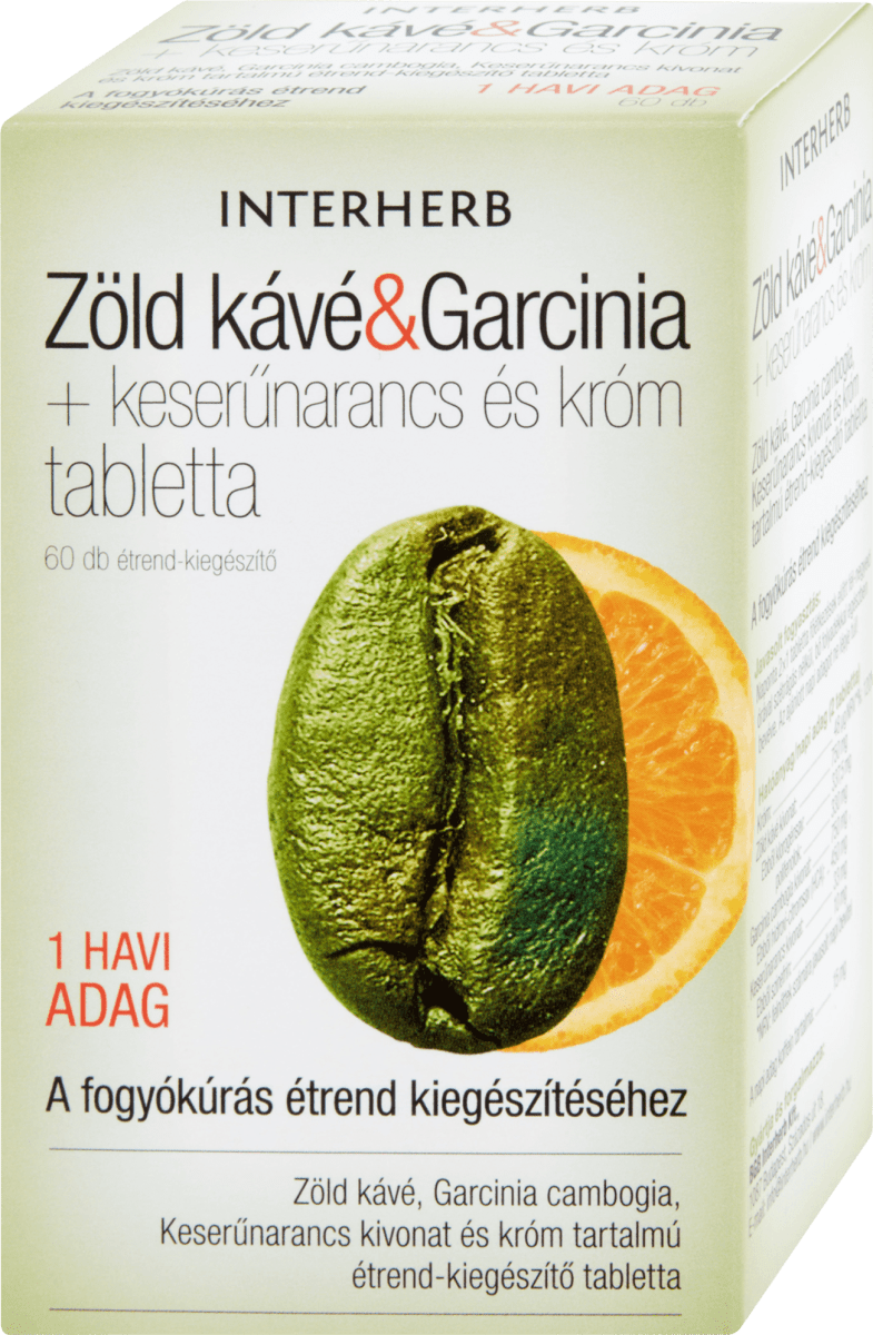 Zöld kávé és Garcinia tabletta, 60 db