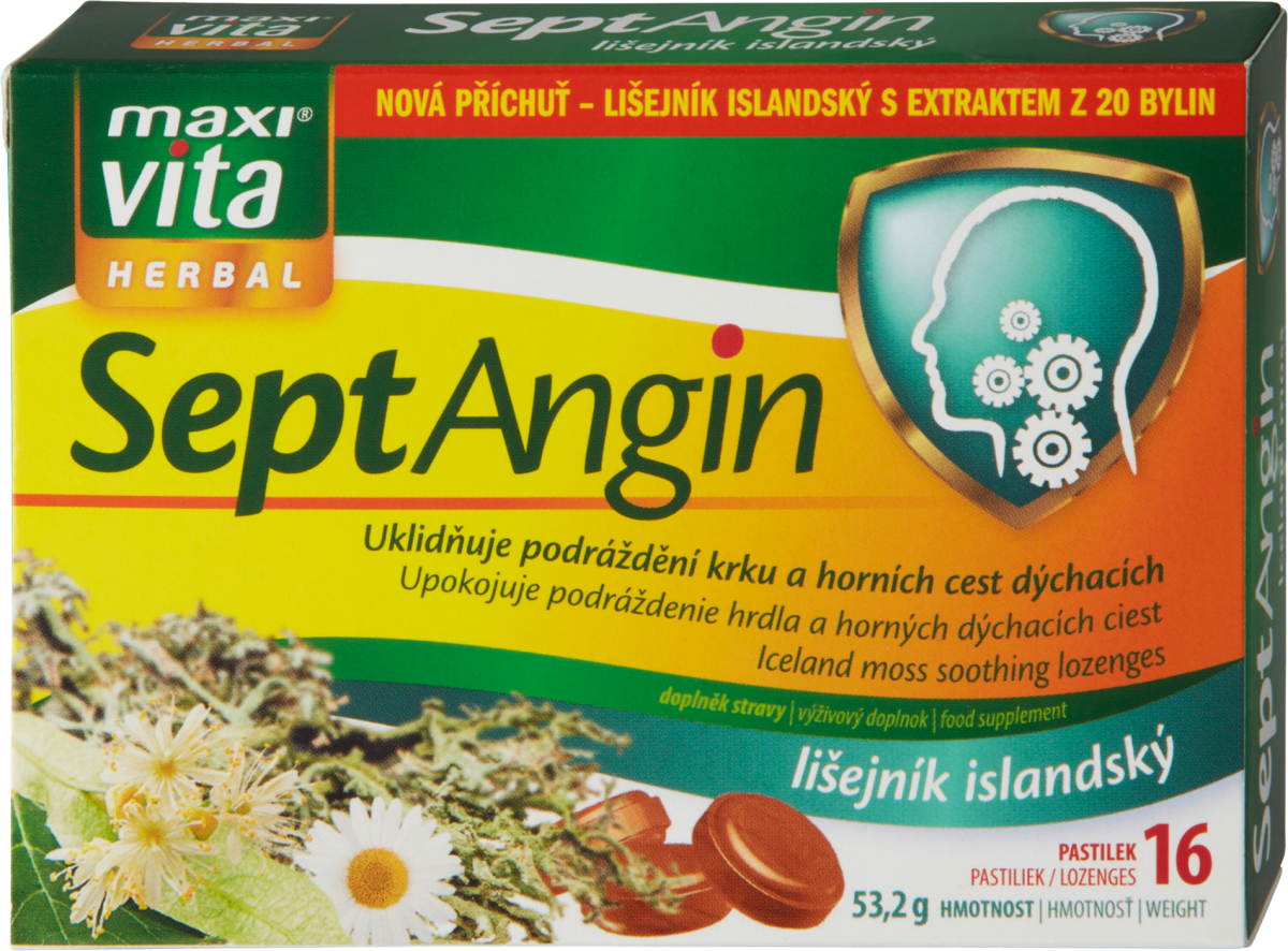 Maxi Vita Herbal SeptAngin pastilky s lišejníkem islandským, 16 ks | dm.cz