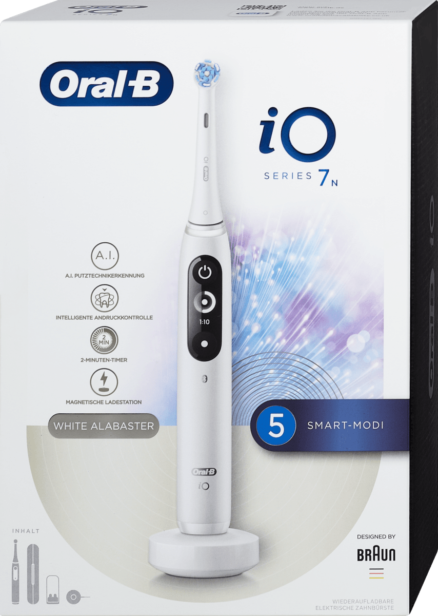 OralB iO Series 7N elektrische Zahnbürste White Alabaster, 1 St dm.at