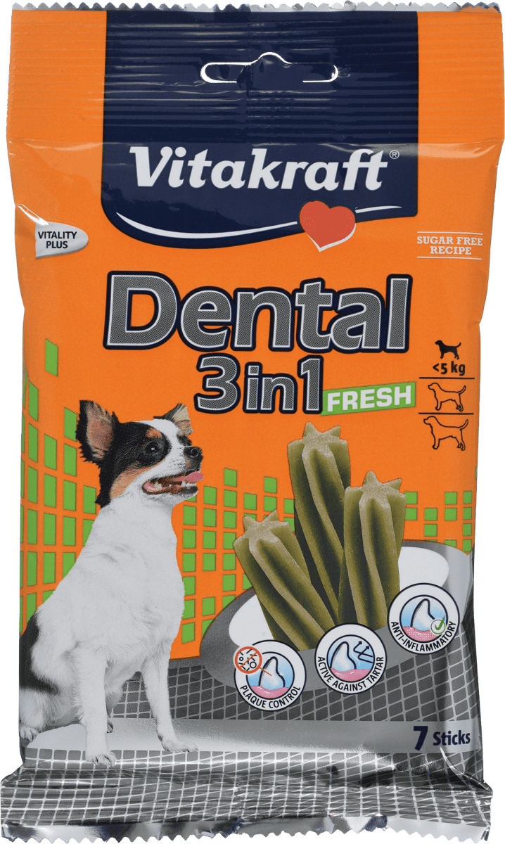 Vitakraft Poslastice Dental Stick 3 v 1 Fresh XS, 70 g dm.si