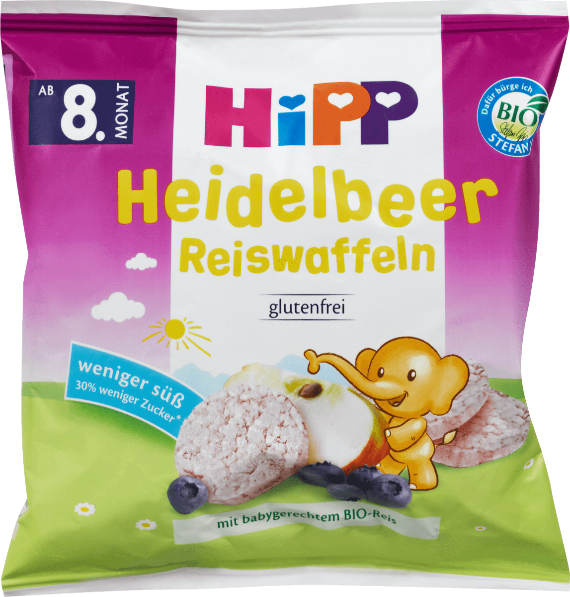 Hipp Reiswaffeln Heidelbeer, 30 g | dm.at