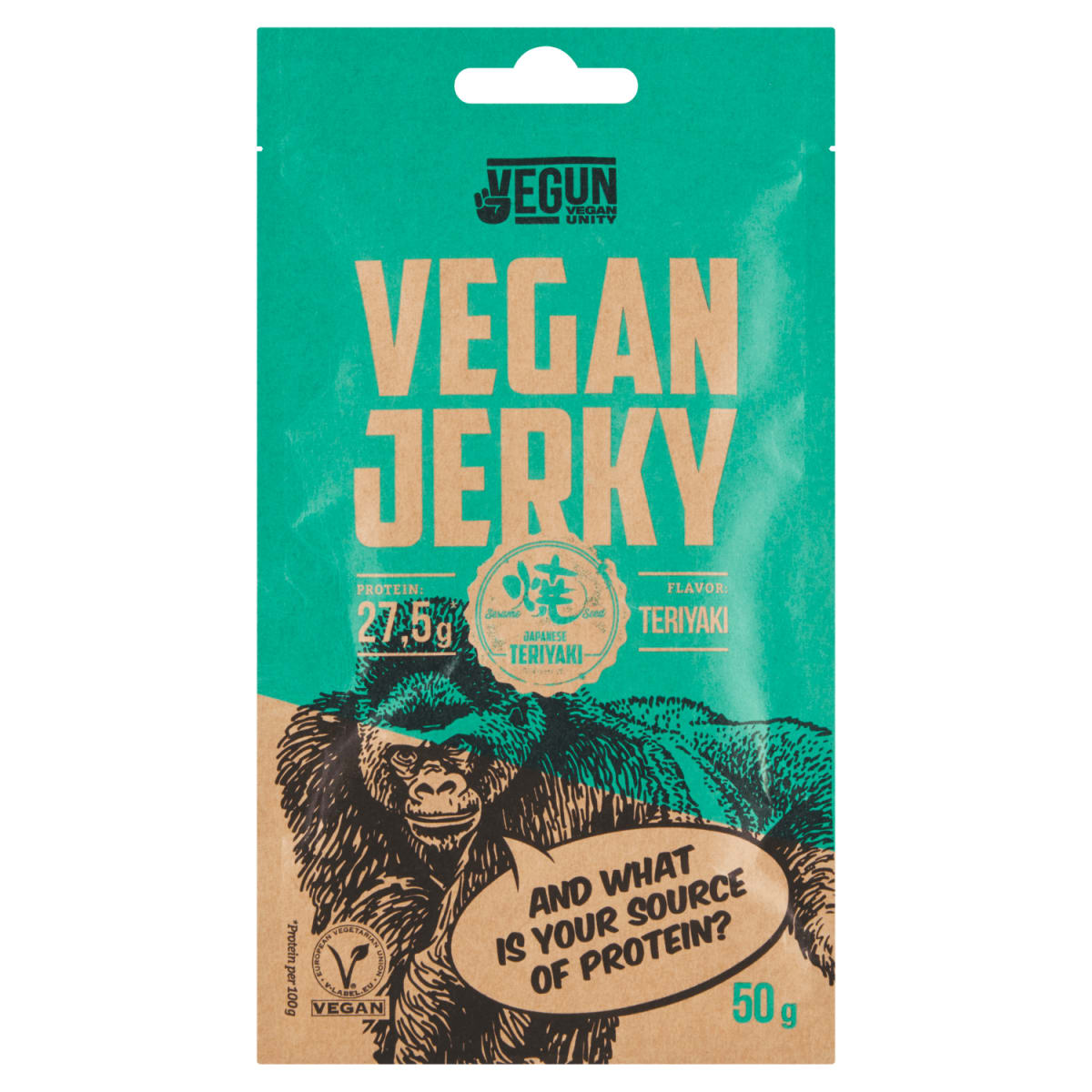 VEGUN Vegánsky snack Vegan Jerky Teriyaki, 50 g nakupujte vždy výhodne