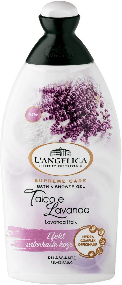 L'Angelica Supreme Care gel za tuširanje puder i lavanda, 500 ml dm.hr