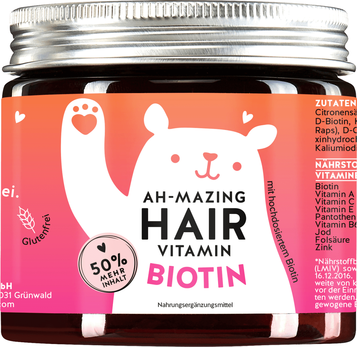 Beauty Bears AH-Mazing Hair Vitamins Biotin Zuckerfrei 30 Vitamin Bären NEU OVP 