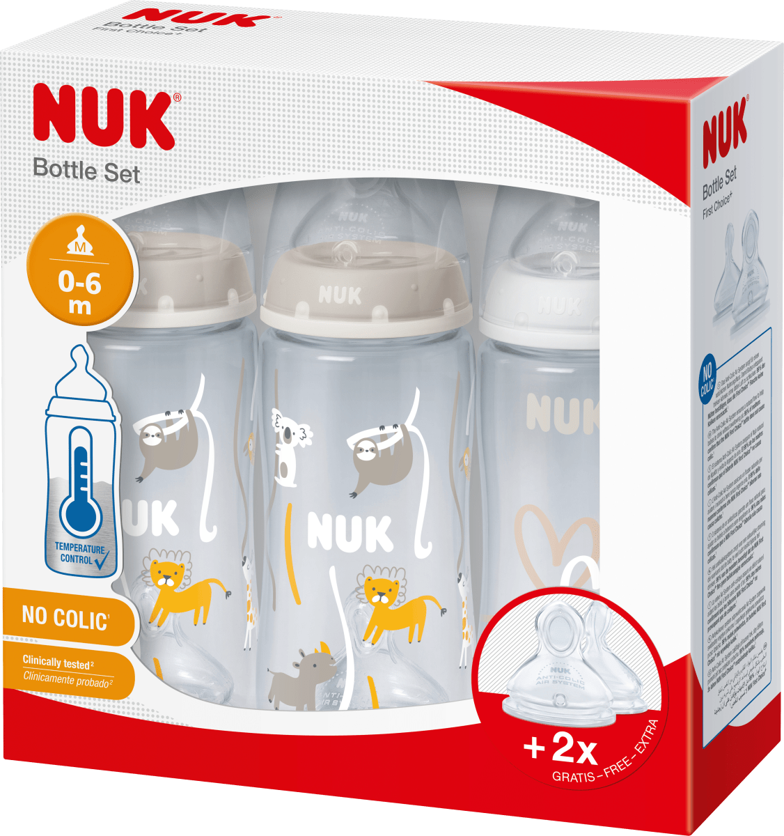 NUK First Choice Babyflaschen Starter Set4 Flaschen mit Temperature Control 
