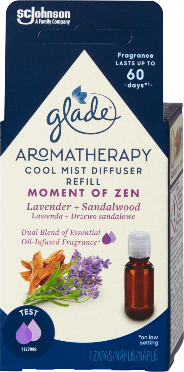 glade Esenciálny olej do difuzéra Aromatherapy Cool Mist Moment of Zen