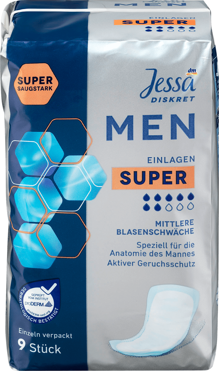 Jessa Diskret MEN Einlagen Super, 9 St dauerhaft günstig online kaufen
