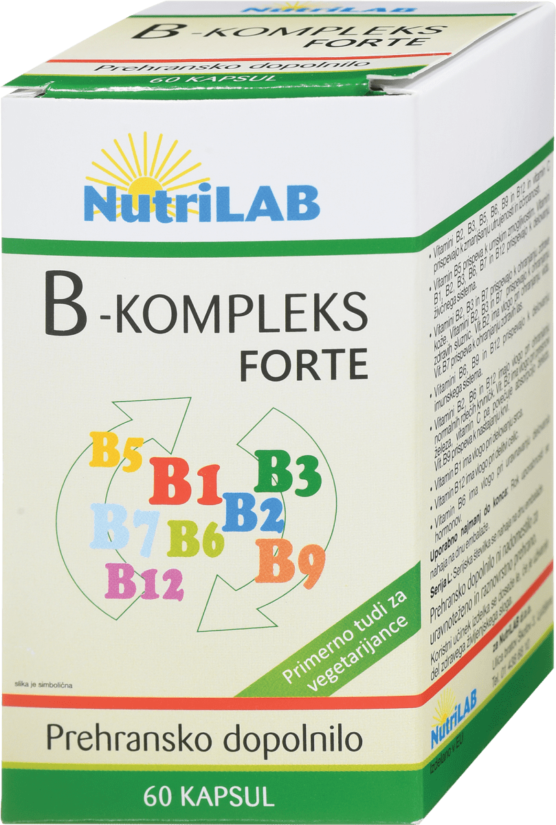 NutriLAB Prehransko dopolnilo Bkompleks Forte, 60 kos dm.si