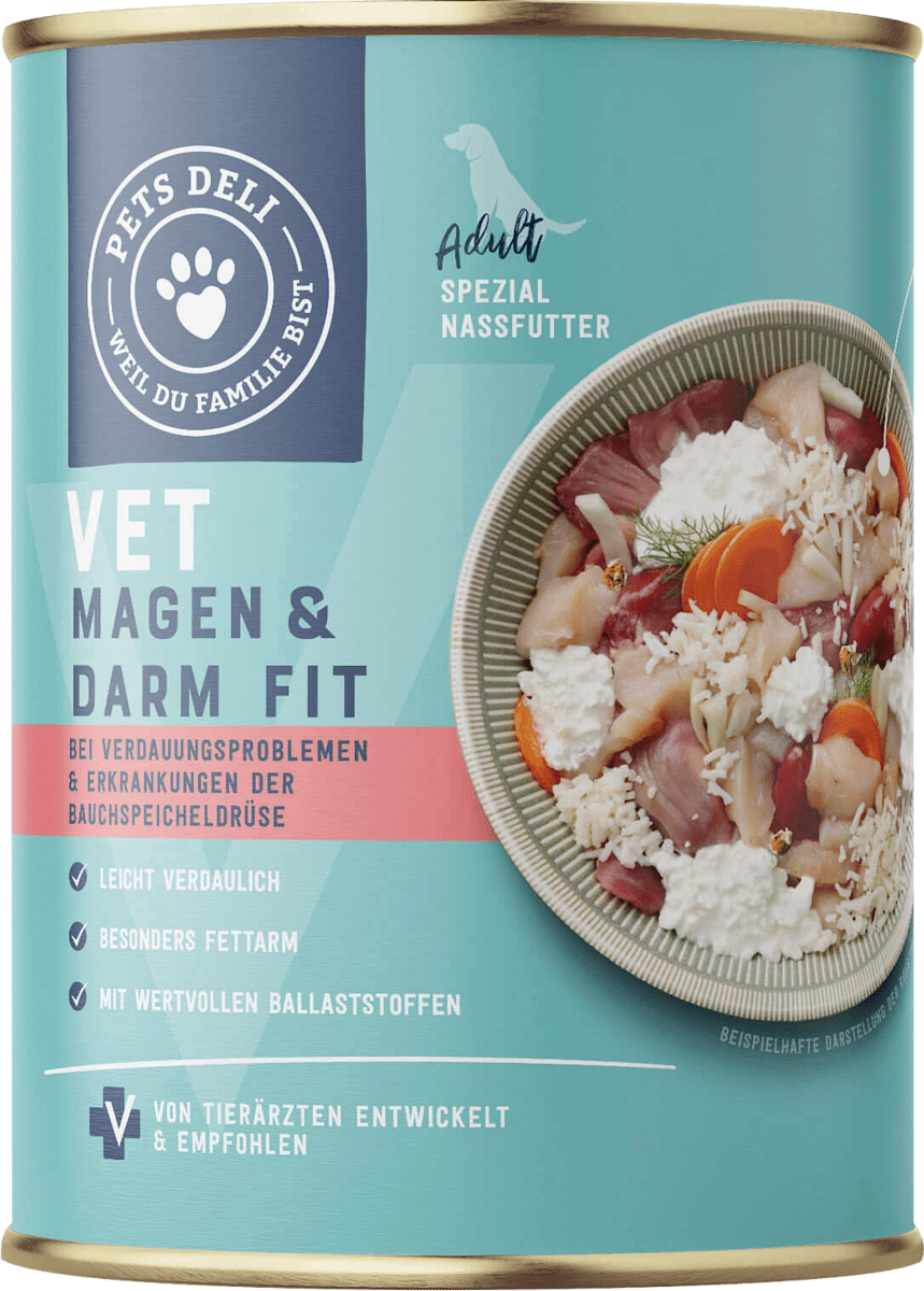 Pets Deli Nassfutter für Hunde, VET Magen & Darm fit mit Huhn ...