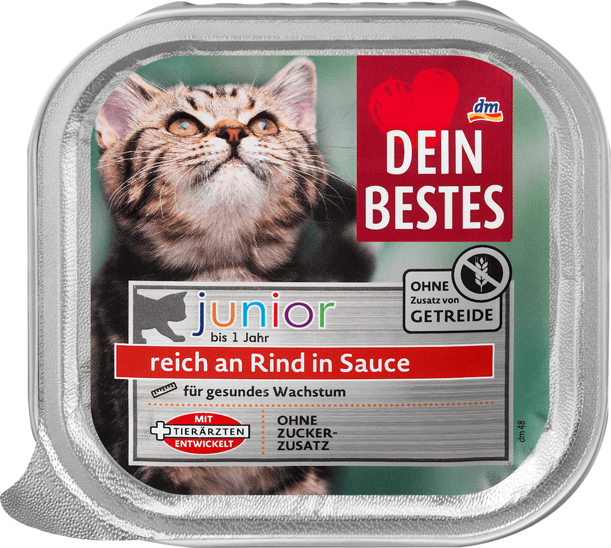Dein Bestes Nassfutter Katze Kitten mit Rind in Sauce, Junior, 100 g dauerhaft günstig online