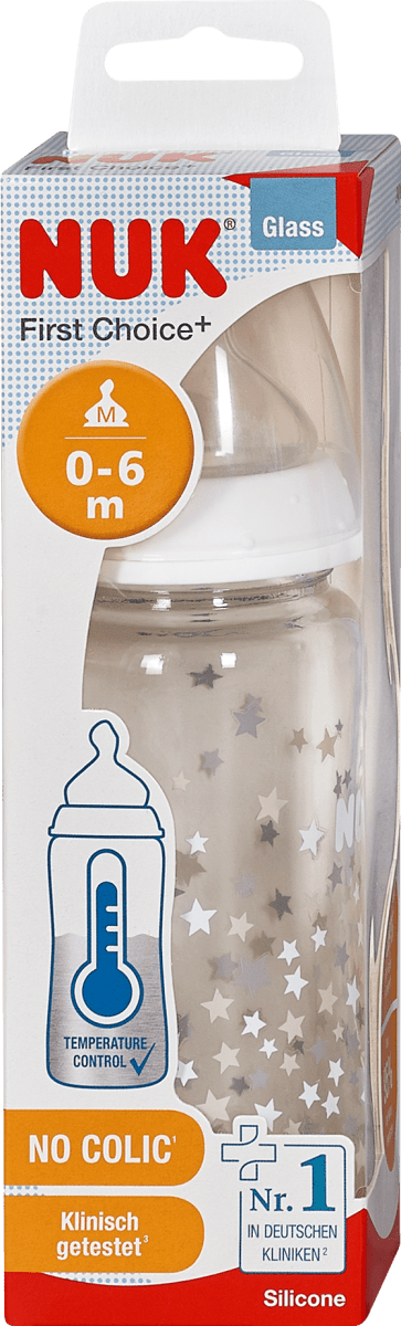 Nuk First Choice+ Glasflasche 0-6 Monate Sterne, 240 ml | dm.at