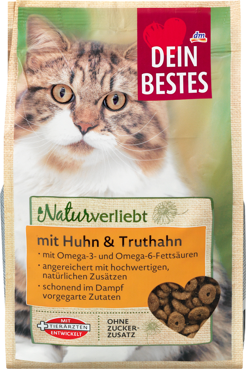 Dein Bestes Trockenfutter Katze, Naturverliebt, Huhn & Truthahn, 500 g dauerhaft günstig online
