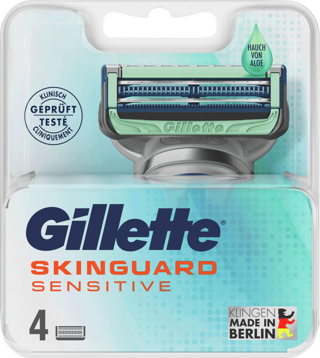 4 Rasierklingen im Blister = 5er Set Gillette SkinGuard Sensitive Rasierer