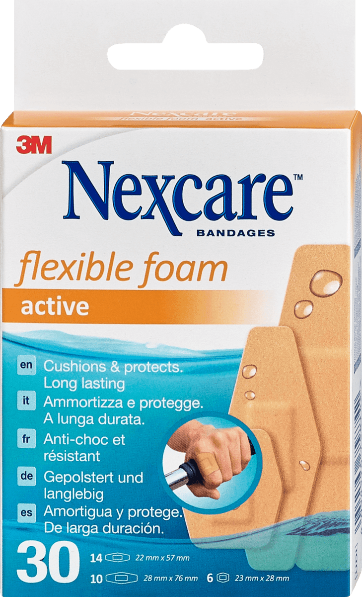 Nexcare Flexible Foam active Pflaster-Set, 30 St | dm.at