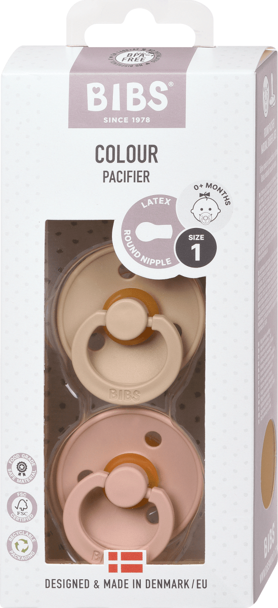 BIBS Colour dudlík z přírodního kaučuku, 06 měsíců, 2 ks dm.cz