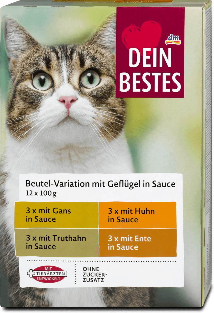 Dein Bestes Katzenfutter Beutel-Variation Geflügel in Sauce, 1200 g | dm.at