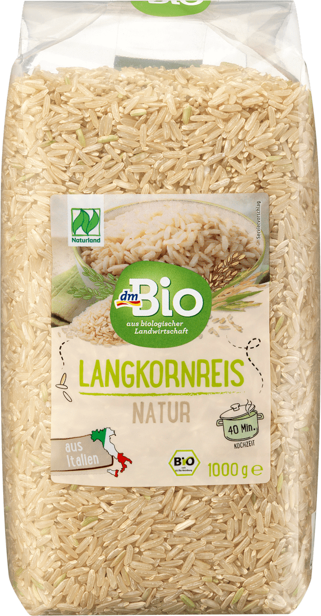 dmBio Reis, LangkornReis natur, Naturland, 1 kg dauerhaft günstig