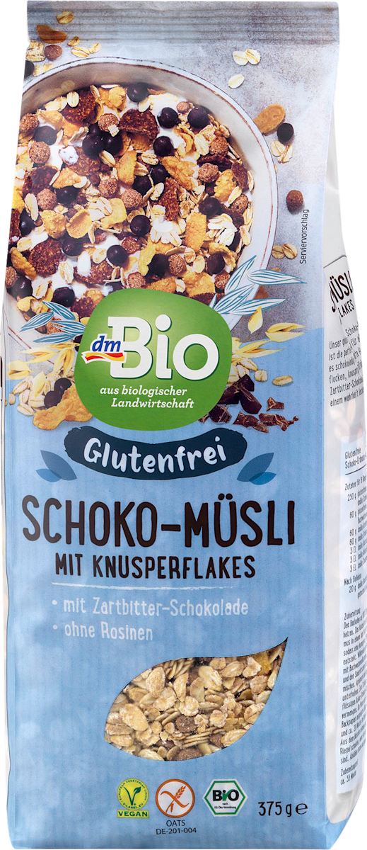 dmBio glutenfreies Schoko-Müsli mit Knusperflakes, 375 g | dm.at