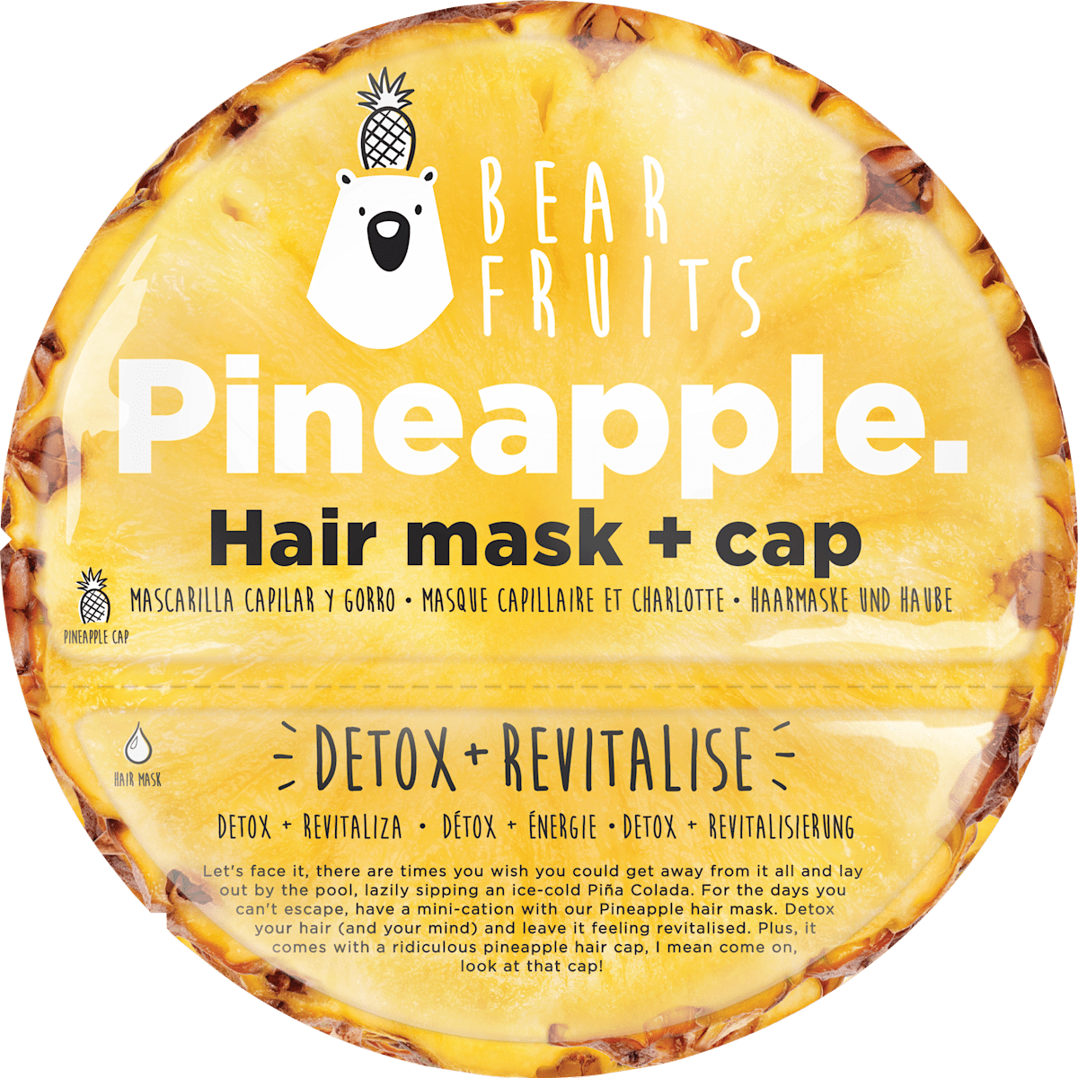 Bear Fruits Haarmaske Pineapple, Hair mask + cap, 20 ml dauerhaft