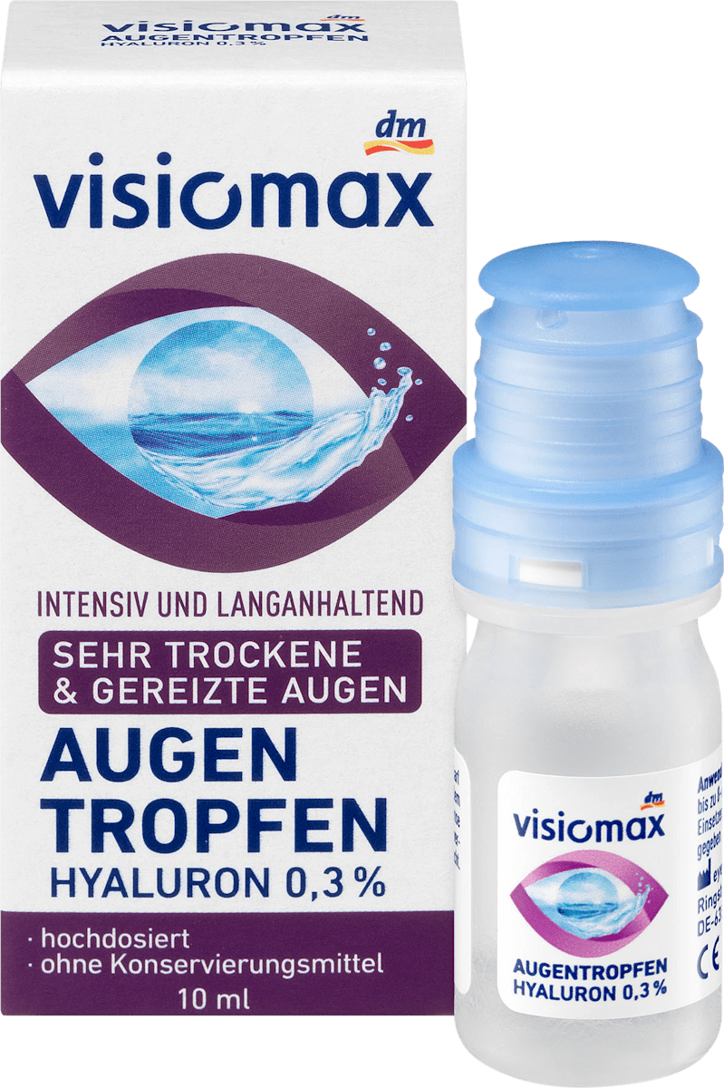 Visiomax Augentropfen Mit 0 3 Hyaluron Ohne Konservierungsmittel 10 Ml Dauerhaft Gunstig Online Kaufen Dm De