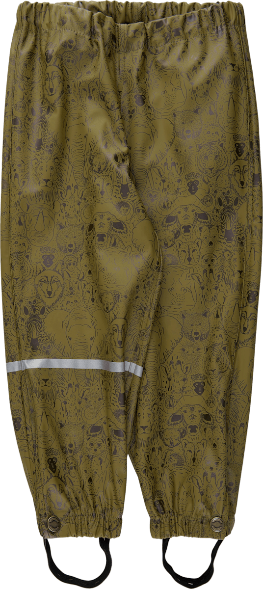 MikkLine Kinder Regenhose, Gr. 98/104, olivgrün gemustert, 1 St