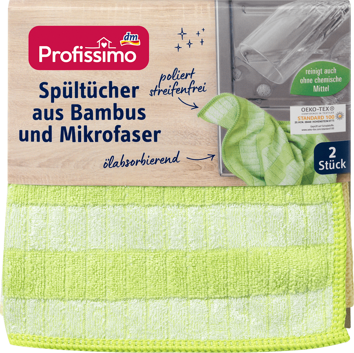 Profissimo Spültücher aus Bambus und Mikrofaser, 2 St dauerhaft günstig