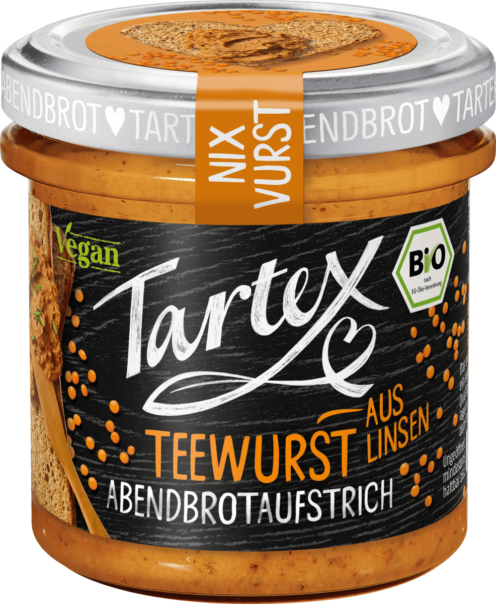 Tartex Aufstrich, Nix Vurst Teewurst aus Linsen, 135 g dauerhaft ...